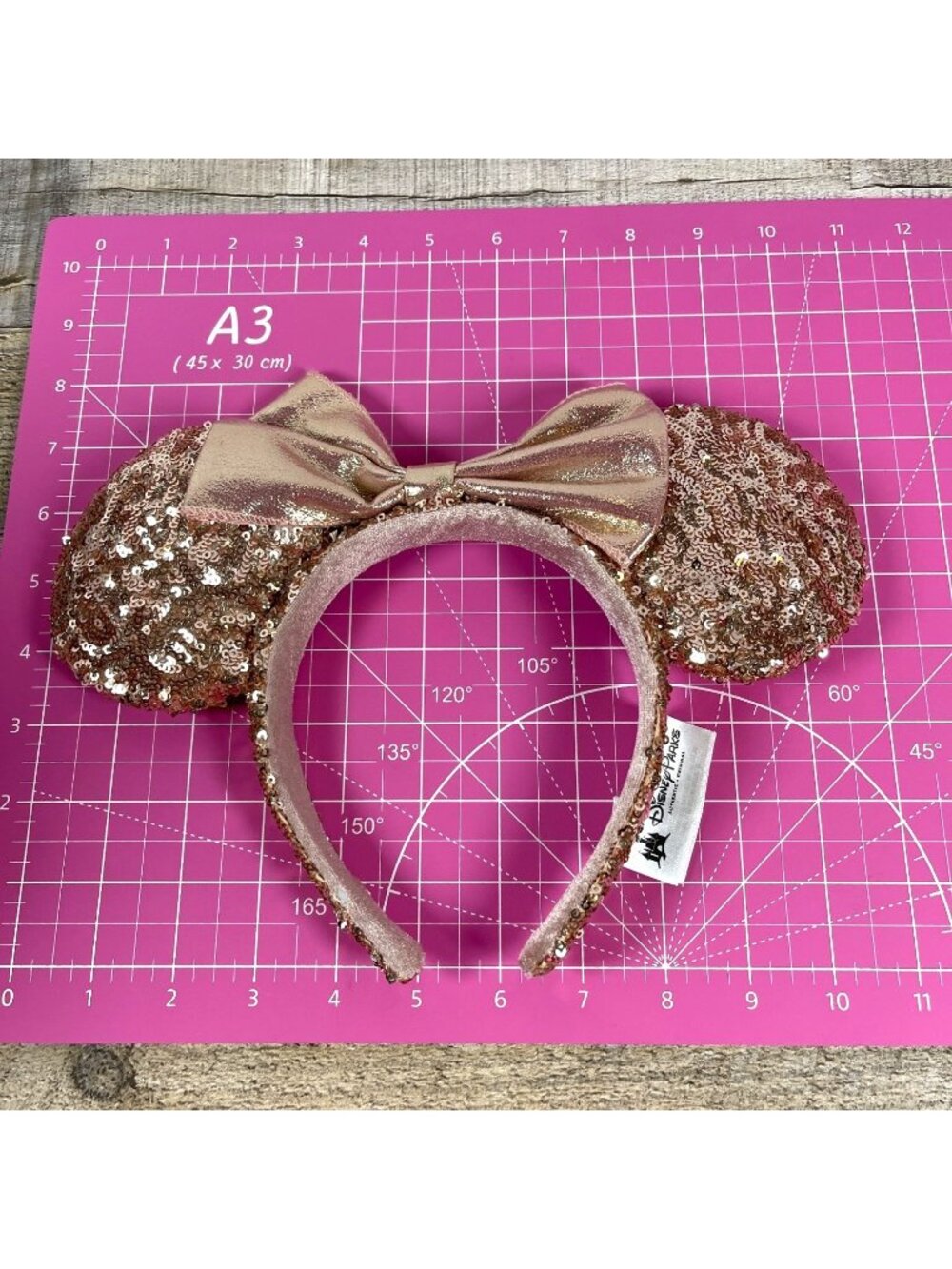 Minnie Mouse Ears Headband Walt Disney Parks Rose Gold Sequins 2017 Original - Picture 10 of 12